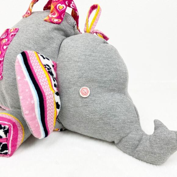 Elephant Kids Overnight Bag Handmade Patchwork Granny Zip Jersey Cotton - Picture 2 of 16